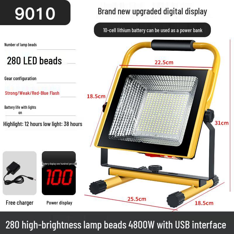 Rechargeable Super Bright Floodlight for Emergency, Construction, and Outdoor Use