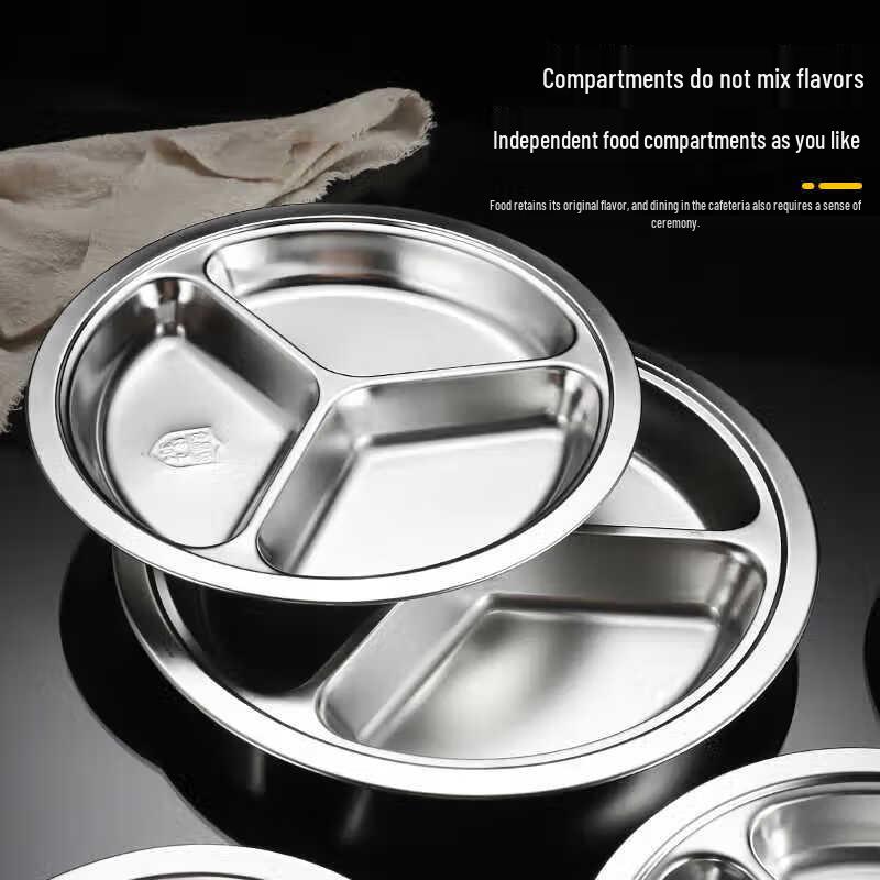 3-Compartment Stainless Steel Divided Plate