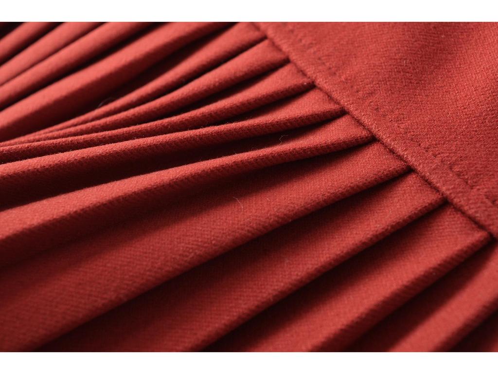 Women's High-Waisted Gray Pleated Wool Blend Mini Skirt - Elegant, Anti-Exposure Design for Autumn/Winter 2025