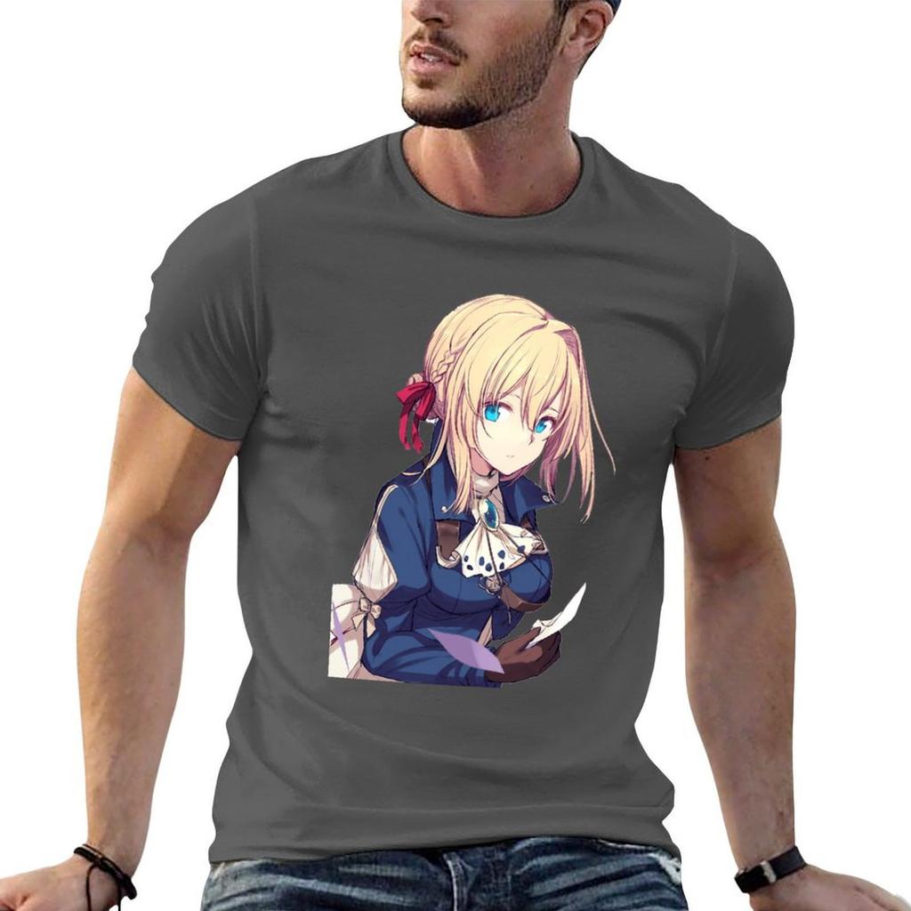 Violet Evergarden Tshirt Basic Solid Color Short Sleeve Tshirt