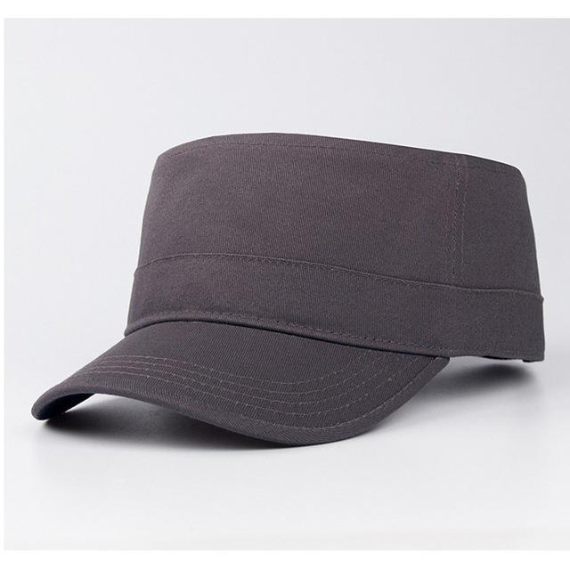 Big Head Man Large Size Pure Cotton Army Flat Cap Outdoors Baseball Cap Summer Polyester Plus Size Military Hat 55-60cm 60-65cm