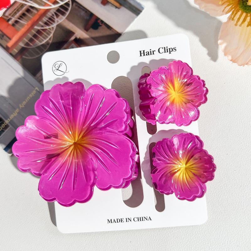 Egg Flower Hair Clip SetBauhinia Flower Back Head Grab Clip Elegant Shark Clip Hair Accessory Headwear
