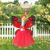 1 Set Butterfly Wing Porch Goose Costume Set Adjustable Size Fairy Wings Tutu Skirt Wand Flower Crowns Set Pet Outfit Garden