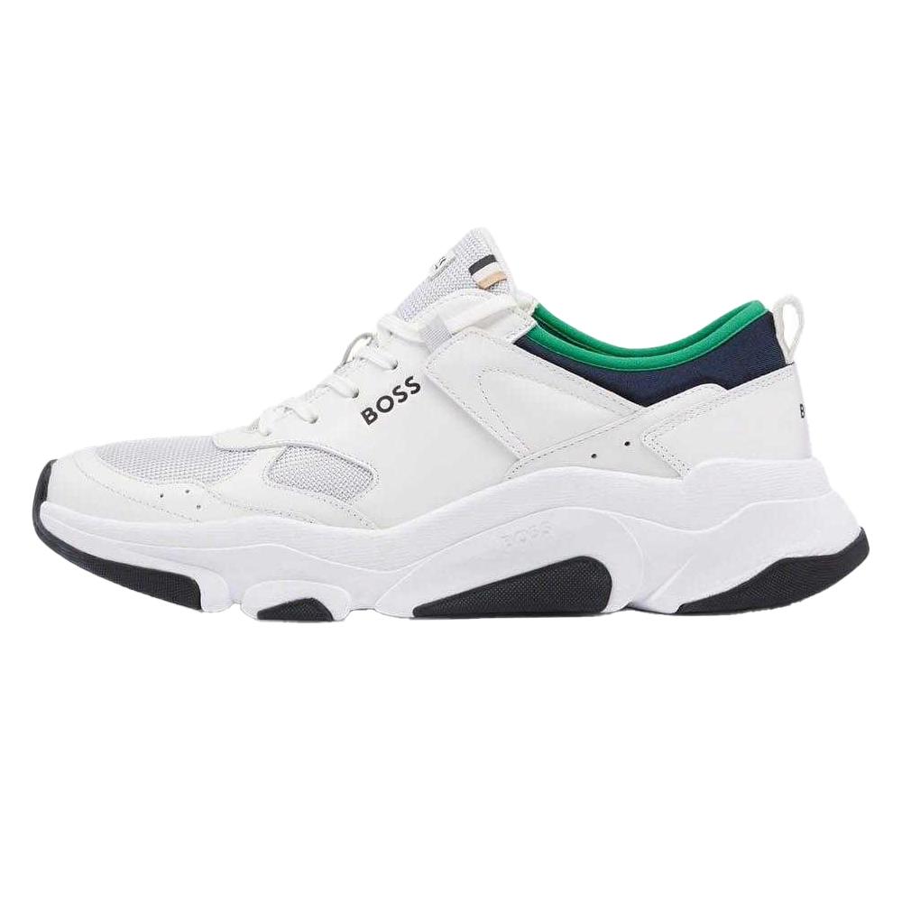 Hugo Boss Mens Asher Leather Running Trainers