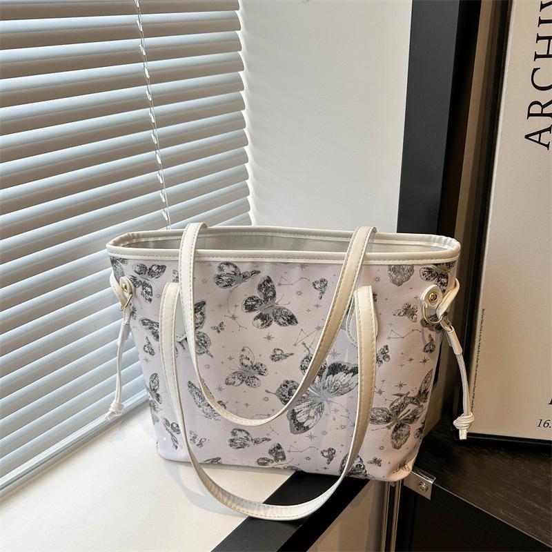 Premium Commuter Bag Women's Large-capacity Bag Class New Butterfly Fashion Versatile Casual College Student Shoulder Tote Bag