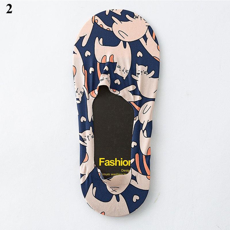 

Летние мужские носки-следки из ледяного шелка, дышащие, тонкие, с камуфляжным принтом, мультяшными животными, нескользящие силиконовые, забавные модные носки