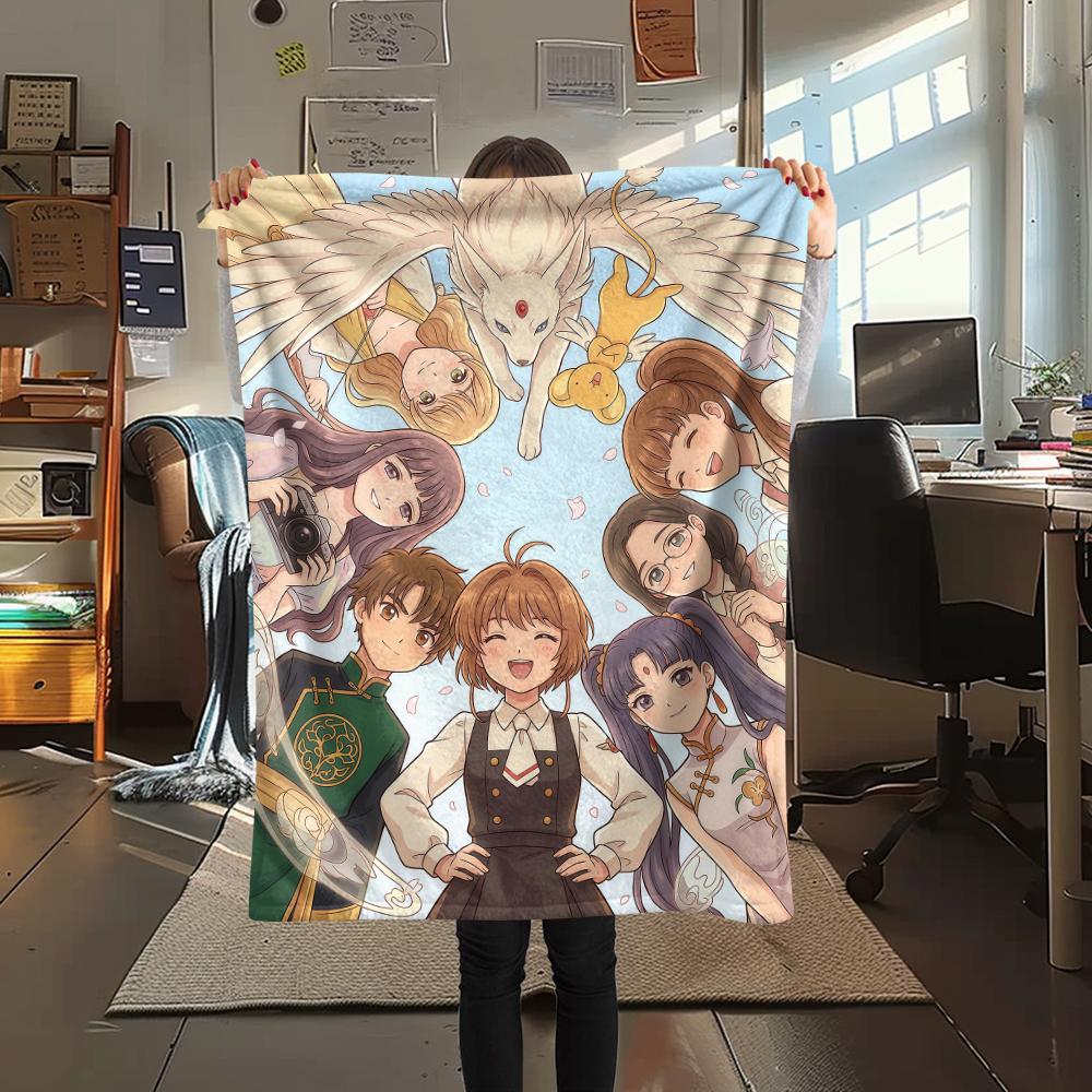 Cardcaptor Sakura charactersPrint Flannel Blanket, High Quality Comfortable for All Seasons, Home Decor, Warmth and Comfort