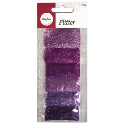 Glitter Powder Mix - , Purple, 6 Colors At 2g, 12g