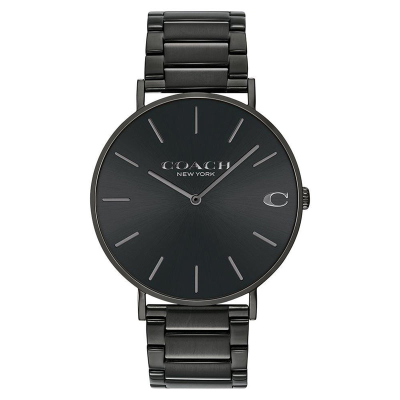Мужские часы Coach Charles Черная сталь 14602431 чёрный