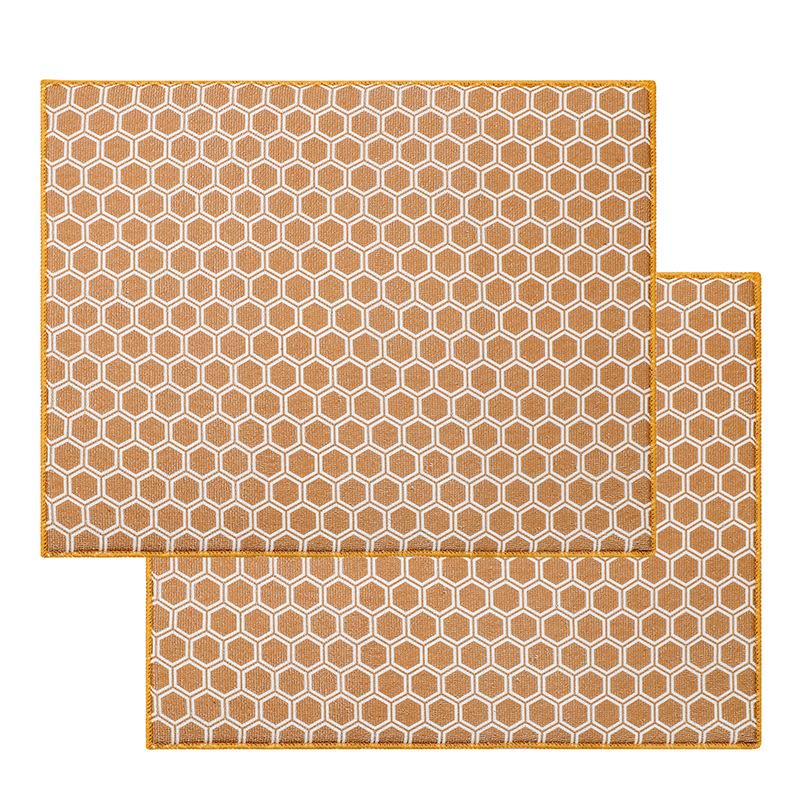 Микрофибровая коврик для сушки посуды Впитывающий подставка для слива посуды Теплоизоляционные коврики Нескользящий Столовая посуда Настольная салфетка для кухни 38*50cm / 15*19.7inch жёлтый