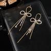 Diamond Bow Fringed Earrings, Temperament Earrings, Fashion Earrings For Women