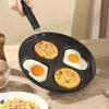 1pc Stainless Steel Non-Stick Skillet, Multi-Section Breakfast Pan with Burger & Egg Mold, Handle, Compatible with Gas Stove