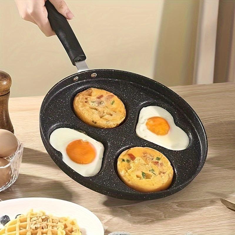 1pc Stainless Steel Non-Stick Skillet, Multi-Section Breakfast Pan with Burger & Egg Mold, Handle, Compatible with Gas Stove