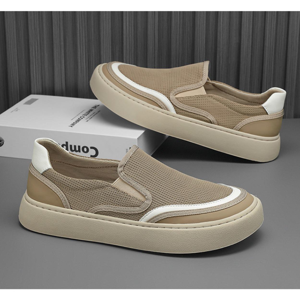 

Canvas men s shoes summer new breathable casual black board shoes one pedal lazy shoes old Beijing cloth shoes 44 хакі