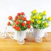 Simulation Flower Decorations Rattan Flower Basket Tricycle Bicycle Model Home Garden Wedding Party Decoration Romantic And Cute