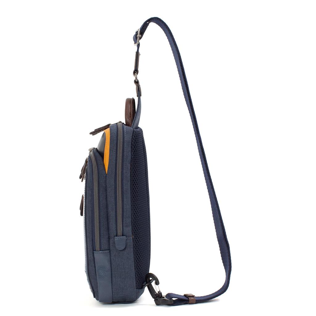 Body One Shrink Synthetic Leather [Mustache] Bag, Shoulder, Men's JEX-4330 (Navy)