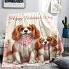1Pc Cutetwodogs Print Flannel Blanket, High quality Comfortable for All Seasons, Home Decor, Warmth and Comfort, Perfect for Christmas Gifts
