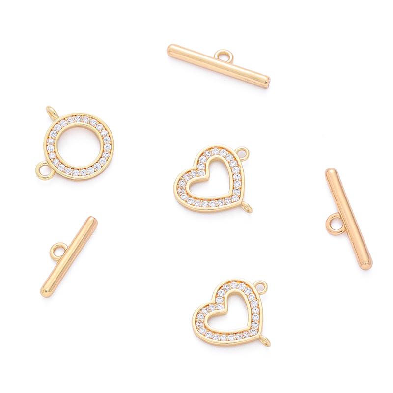 1Set Kupfer-Herz-Kreis-Karabinerverschluss für DIY-Schmuckherstellung