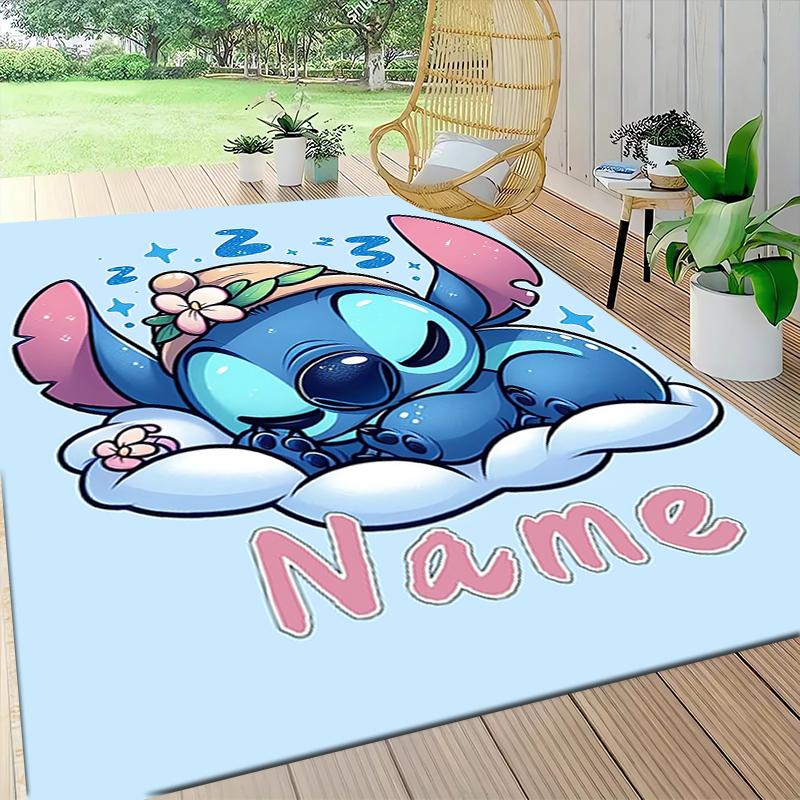 Custom Name Stitch Dreams Clouds Carpet Rug Customizable Soft Washable Anti-Slip Home Living Room Sofa Mats Personalized Rug. 0909373