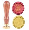 1pc Wax Seal Stamp Set Sealing Wax Stamp Solid Brass Head Wood Handle Retro Brass Stamp Kit Removable for Envelopes Invitations Gift Card