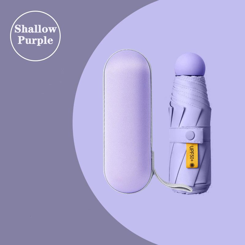

1 шт. Мини-зонт от солнца Upf50+, Портативный, Устойчивый к УФ-лучам, Защищающий от солнца, Подходит для девушек в солнечные и дождливые дни, Зонт-капсула metal-fiber composite&6K