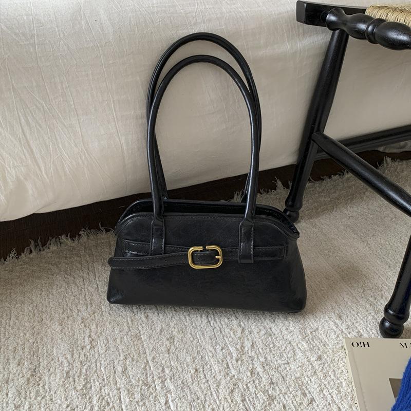 

Underarm bag women s 2025 new trendy autumn and winter fashion simple shoulder bag high value casual baguette bag small square bag чёрный