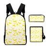 Nouveauté Classique Fruit Singulier Impression 3D 3 pièces/Ensemble Sacs d'École pour Élèves Sac à Dos pour Ordinateur Portable Sac à Dos Sac à Bandoulière Incliné Trousse