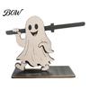 Indoor Countertop Tissue Stand Halloween Paper Towel Holder, Wooden Skeleton/Ghost/Cat/Pumpkin/Witch Stand, Holder Gothic Roll Storage Organizer