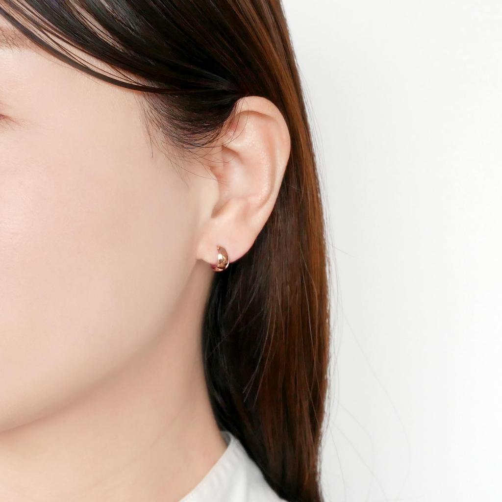Vendome Aoyama Earrings K18 Pink Gold Basic Hoop AGAA1223 PG [Official] (Small)