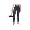 Adidas Solid Color Logo High Waist Fitness Leggings Women Bottoms Navy-Blue HC6638