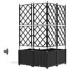 Garden Planter Set 3 Pcs Black 80 X 80 X 142 Cm Plastic