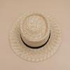 New Concave Top Panama Straw Hat Women's Fashion Seaside Beach Straw Grass Woven French Flat Edge Jazz Top Hat