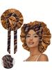 1pc Women Elastic Satin Sleeping Cap/Makeup Cap/Daily Hair Cap, Satin Bonnet (Random Print Pattern)