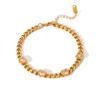 Luxurious Diamond Heart Bracelet - 18k Gold-Plated Stainless Steel with Zircon Encrusted Titanium.