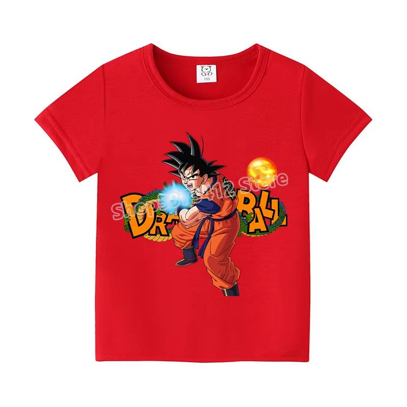 Colorful Dragon Ball Sun T-shirt: Harajuku Style Short Sleeve for Kids