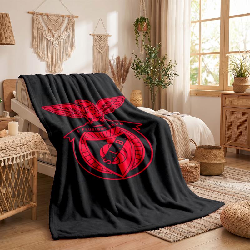 Benfica Print Flannel Blanket Soft Warm Sofa Bed Throw Blanket For Home Office Bedroom