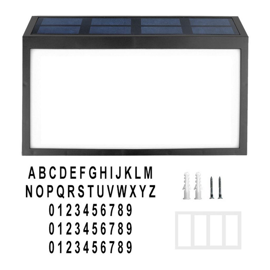 Solar Powered Address Sign Outdoor Waterproof LED Address Sign Lamp Solar House Number Light Outdoor Address Number