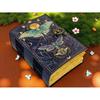 Luna Moth Grimoire – Handmade Spell Book with Lock | Personalized Wiccan Leather Journal with Deckle Pages | Witchy Gift