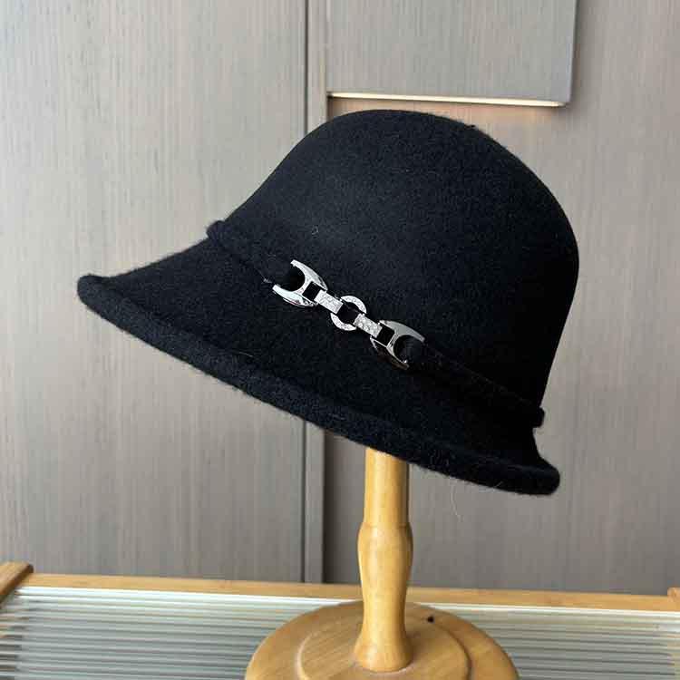 Autumn and winter new high-end dome wool fashion basin hat women's outdoor leisure knitted mother hat warm bucket hat