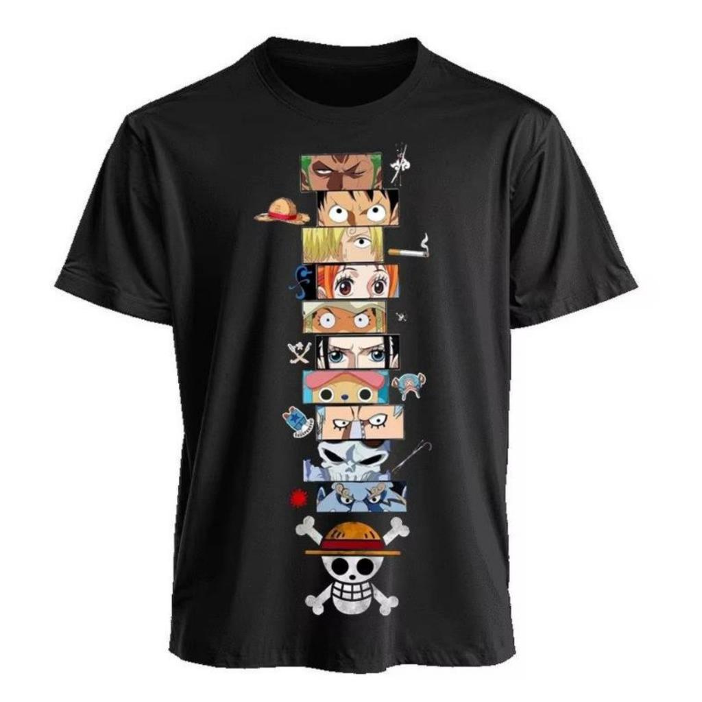 One Piece Anime Luffy Zoro Ace T Shirt Men 2026 Summer Cotton Short Sleeve Graphic Tee Harajuku Streetwear Vintage Casual Tops