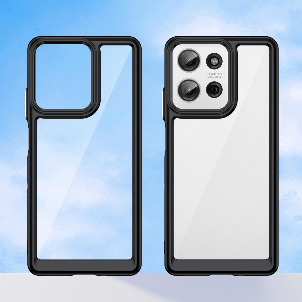 Für Motorola Moto G75 5G Hülle TPU+Acryl Schutzhülle Transparent