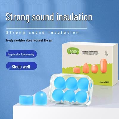 Silicone Clay Earplugs: Soundproof Noise Reduction for Sleep, Dormitory, and Swimming - Waterproof and Silent