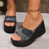 Sandalias de cuña con punta abierta para mujer, zapatos de plataforma a la moda, informales, para exteriores