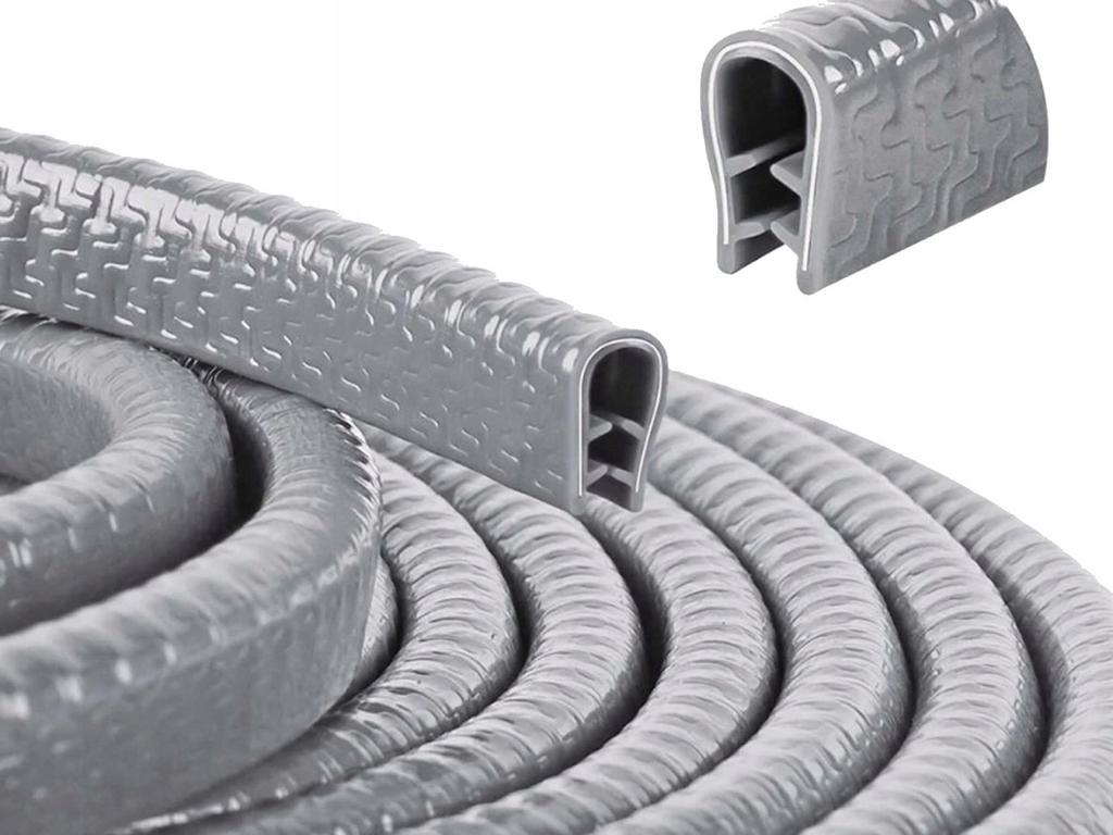 Mocna Zbrojona Uszczelka Krawędziowa Na Rant Listwa 10Mm X 8Mm X 5M Szara