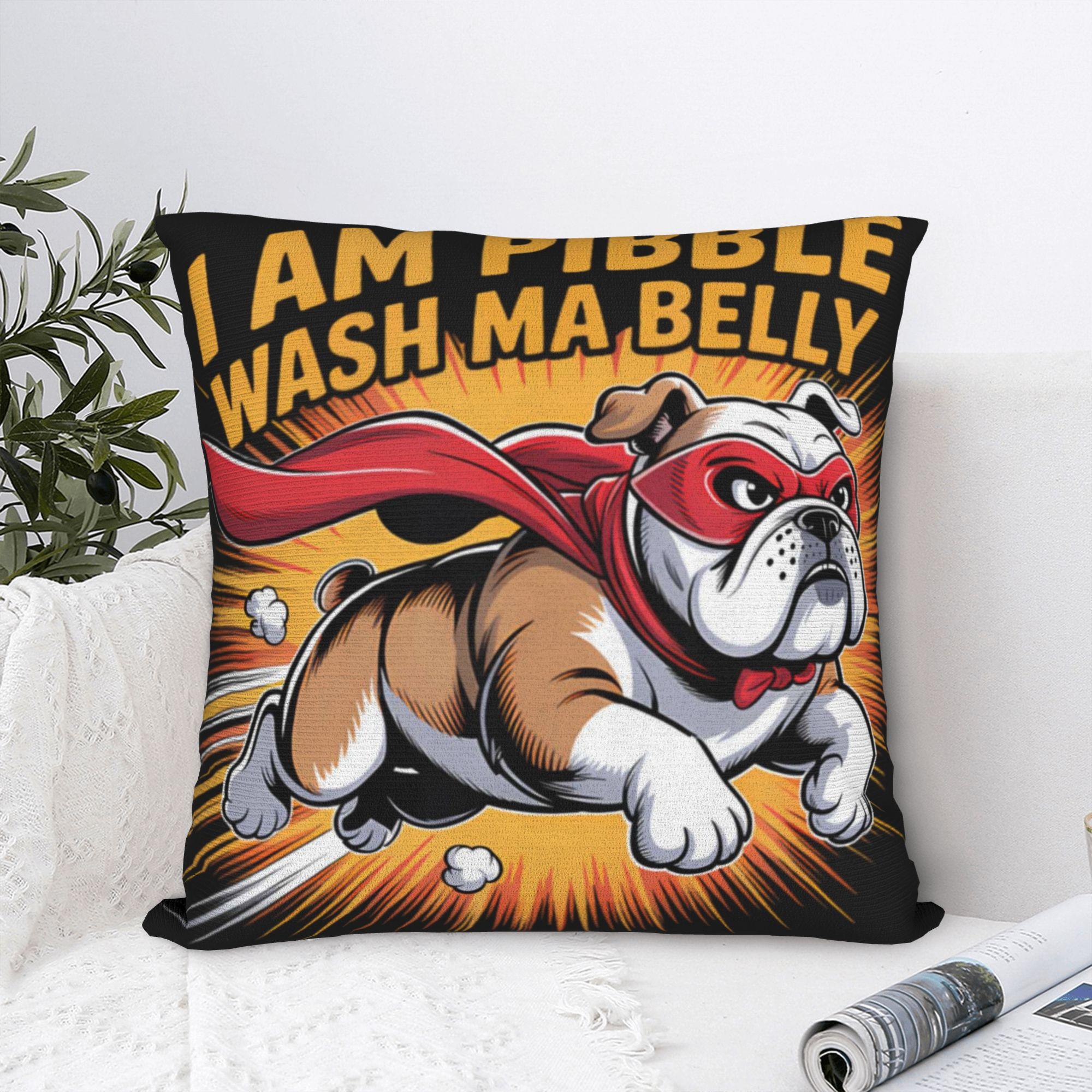 Shunika Chen Unisex Pillow Case Pibble Humor Cute Funny Dog Animal Meme Comfy Pillow Cover For Sofa Bedroom Home Decor Novelty Pillowcases