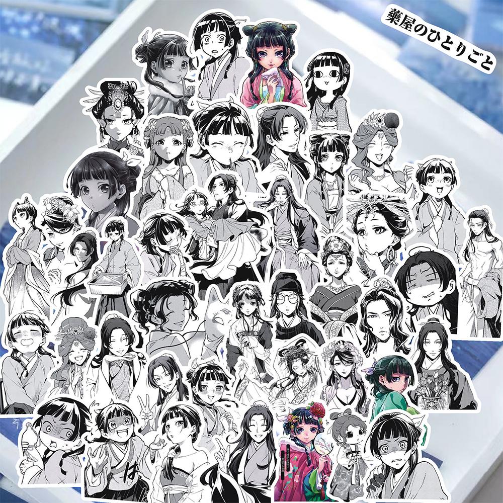 10/30/88pcs Black White Anime The Apothecary Diaries Stickers Funny Cartoon Decals Scrapbook Phone Laptop Graffiti Sticker Pack