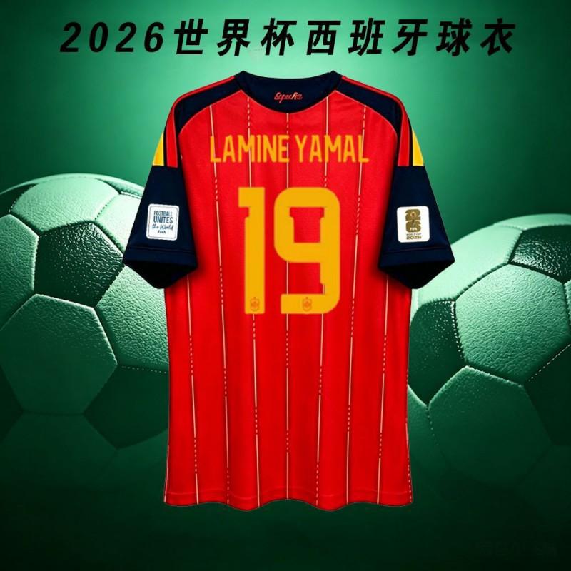 Spain 2026 World Cup Champion Fan Jersey Men Women Short Sleeve Football Shirt Rodri Pedri Official Replica