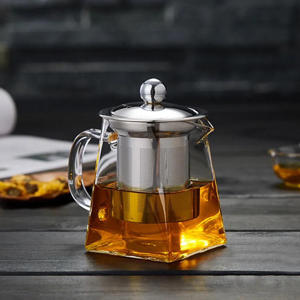 Heat Resistant Glass Teapot With Infuser Tea Kettle Tea Set Samovar Teaware For Loose Tea Home Kitchen Dining Bar