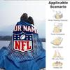 1PC Custom Name Blanket NFL Team Collection Flannel blankets Patterns Throw Blanket All-Season Soft Gift for Couch, Bed, Camping, Birthday gifts