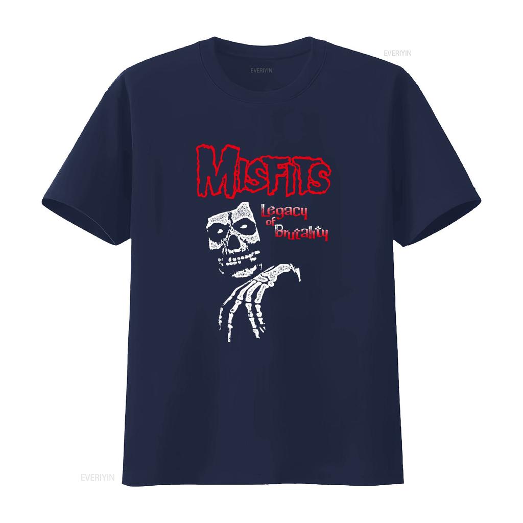 Gothic Punk Misfits Legacy of Brutality Skull Skeleton Print Casual Streetwear T Shirt vintage Washed graphic